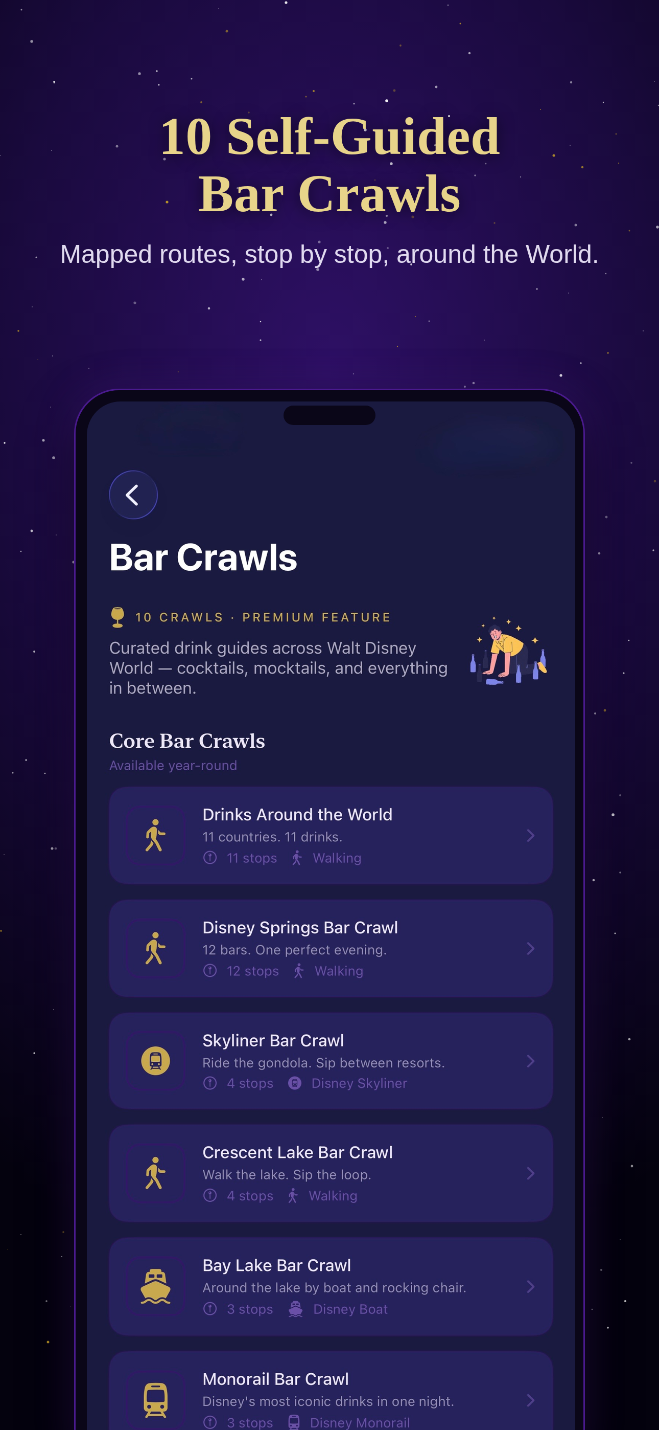 Bar Crawls screen
