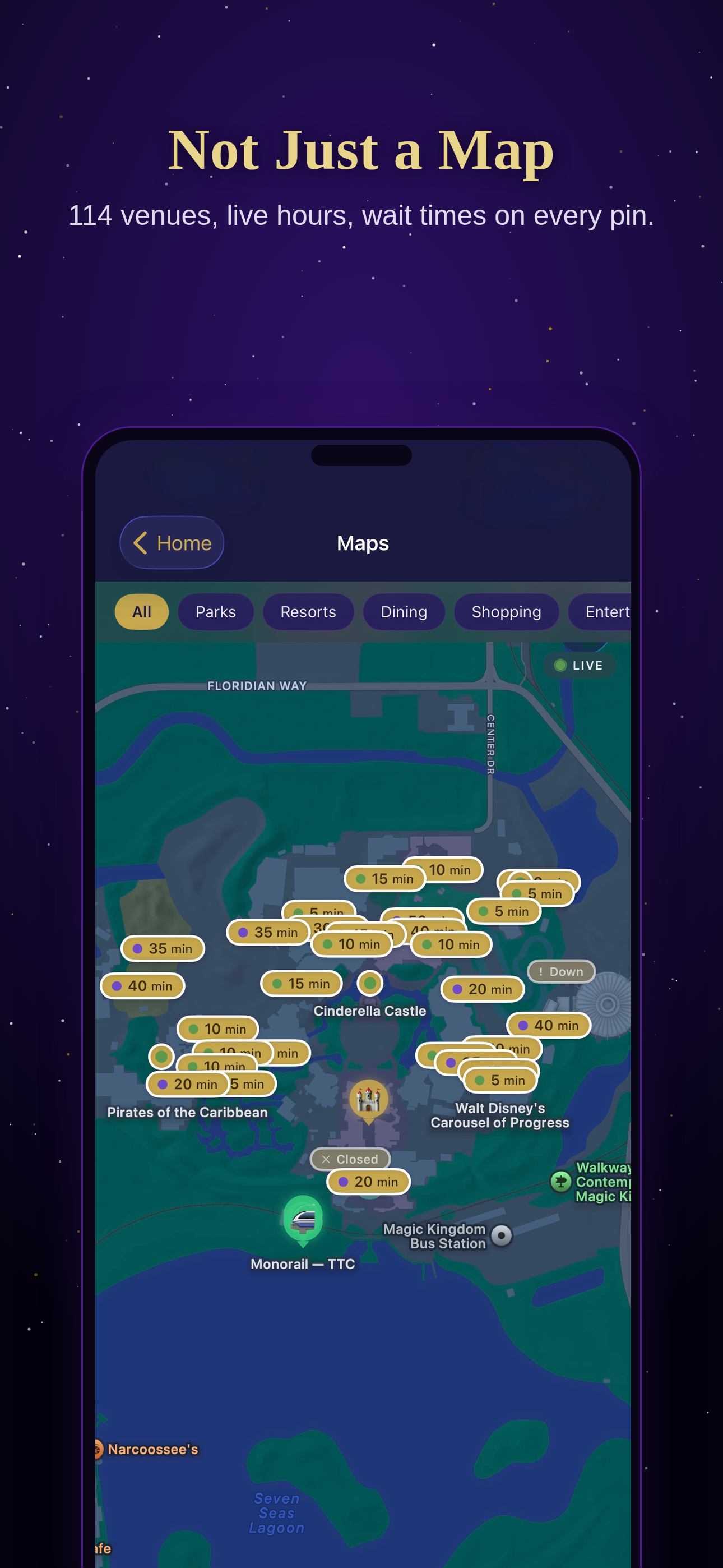 Maps screen