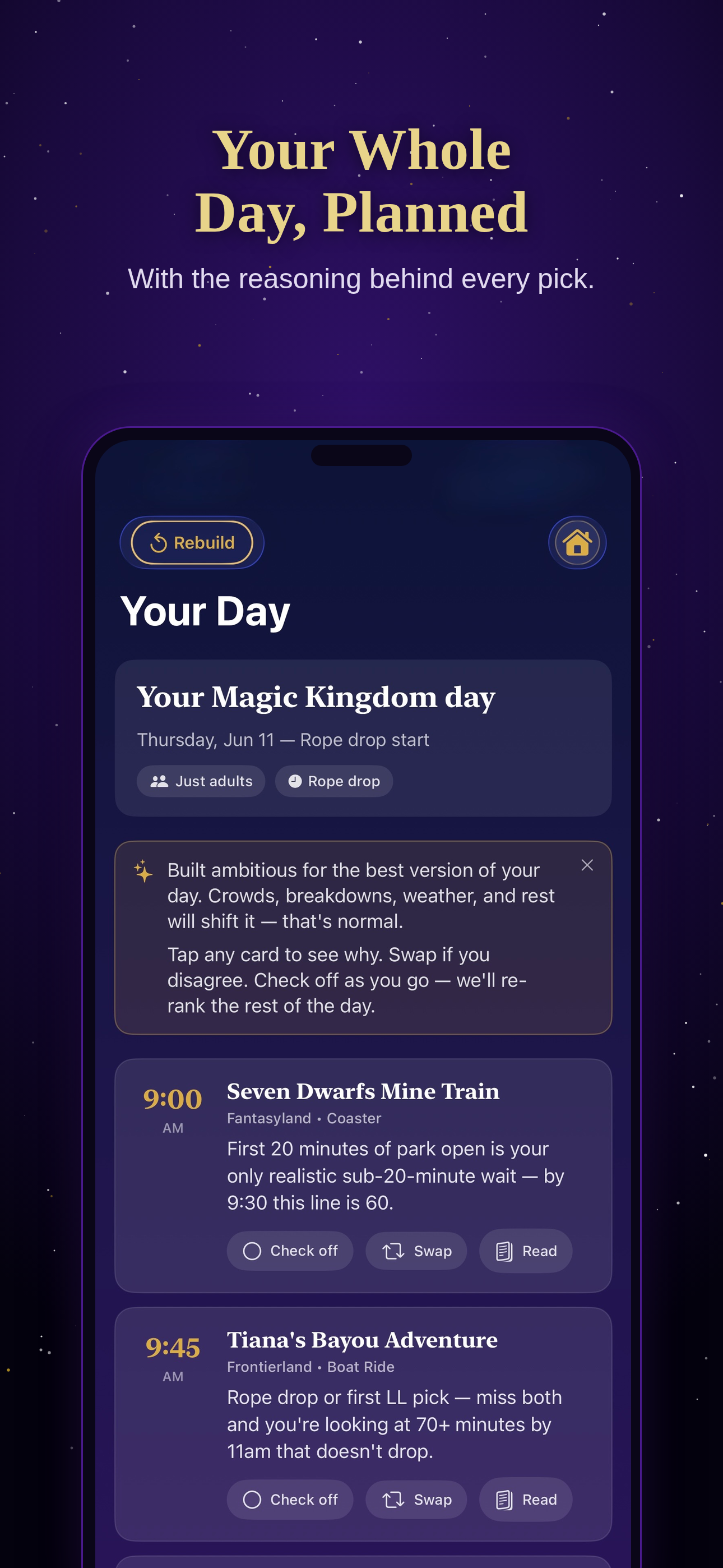 Today's Plan screen
